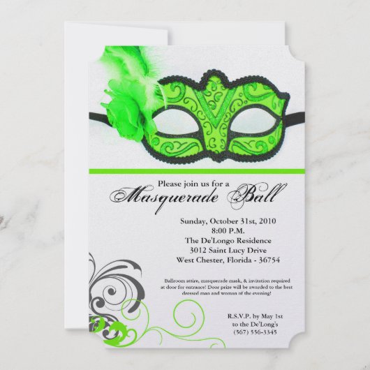 Limoen Masquerade Ball Mask Costume Halloween Part Kaart (Voorkant)