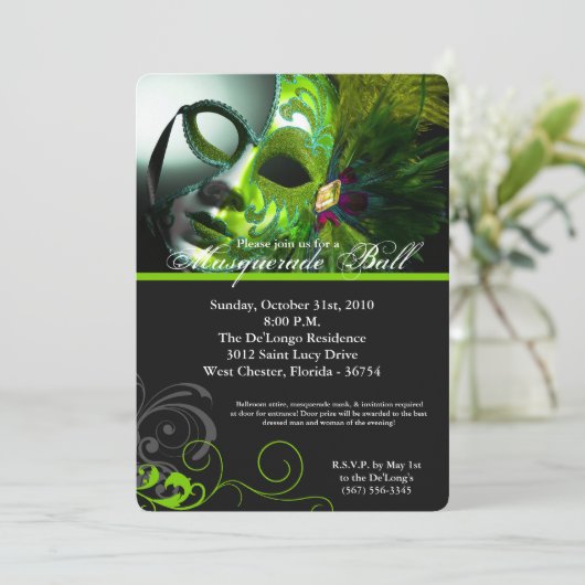 Limoen Masquerade Ball Mask Costume Halloween Part Kaart (Staand voorkant)