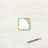 Limoen Mediterraanse Tegels Blauw Post-it® Notes (Op bureau)