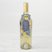 Limoen Mediterraanse Tegels Navy Flessenhanger (Op fles)