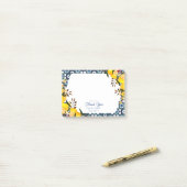 Limoen Mediterraanse Tegels Navy Post-it® Notes (Op bureau)