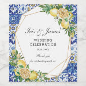 Limoen Meditterane verjaardag bruiloft baby shower Wijn Etiket (Enkel label)