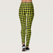 Limoen met zwarte Checker Racing Leggings (Achterkant)