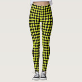 Limoen met zwarte Checker Racing Leggings (Voorkant)