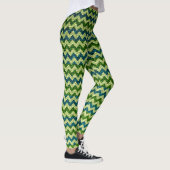 Limoen Mint Chevron Modern Leather Leggings (Rechts)
