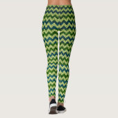 Limoen Mint Chevron Modern Leather Leggings (Achterkant)