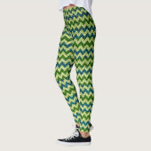 Limoen Mint Chevron Modern Leather Leggings (Links)