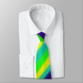 Limoen Mint Navy Abstracte Stripes Stropdas (Gebonden)