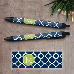 Limoen & Monogram van de Douane van het Patroon Zwarte Inkt Pen