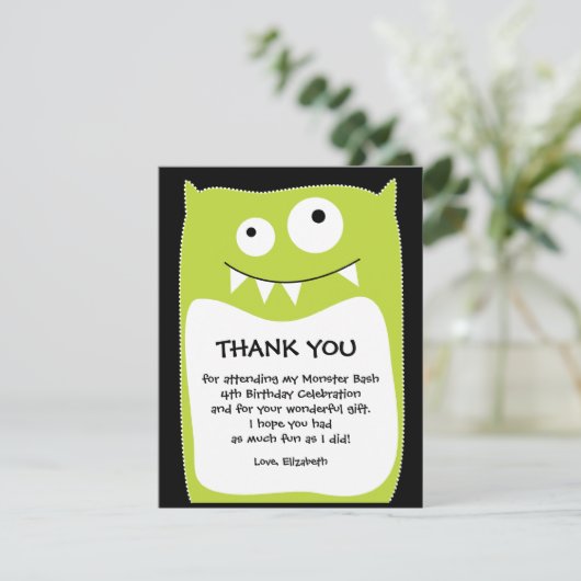 Limoen Monster Bash Hartelijk dank voor uw kaart ( (Staand voorkant)
