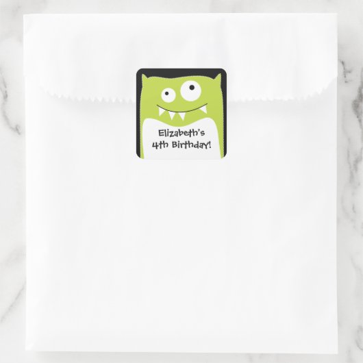 Limoen Monster Bash Verjaardagsplein Sticker (Tas)