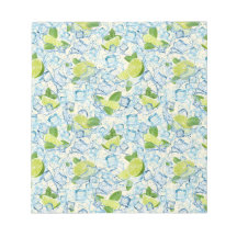 Limoen, munt en ijsblokjes