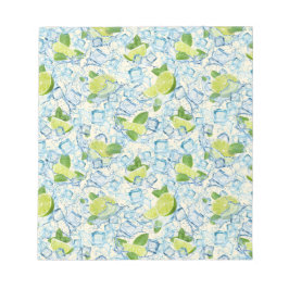 Limoen, munt en ijsblokjes notitieblok