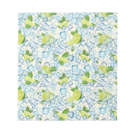 Limoen, munt en ijsblokjes notitieblok (Voorkant)