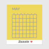 Limoen Navy Undated May Calendar voor Organisatie Sticker (Vel)