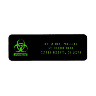 Limoen Neon Green Bio-Hazard Chemicals Graphic Etiket