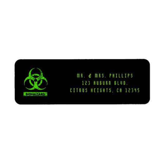 Limoen Neon Green Bio-Hazard Chemicals Graphic Etiket (Voorkant)