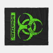 Limoen Neon Green Bio-Hazard Chemicals Graphic Fleece Deken (Voorkant (Horizontaal))