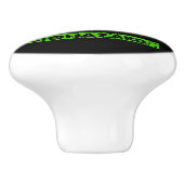 Limoen Neon Green Bio-Hazard Chemicals Graphic Keramische Knop (Zijkant)