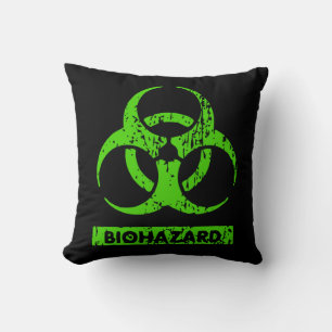 Limoen Neon Green Bio-Hazard Chemicals Graphic Kussen