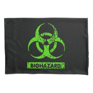 Limoen Neon Green Bio-Hazard Chemicals Graphic Kussensloop