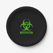 Limoen Neon Green Bio-Hazard Chemicals Graphic Papieren Bordje (Voorkant)