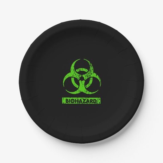 Limoen Neon Green Bio-Hazard Chemicals Graphic Papieren Bordje (Voorkant)