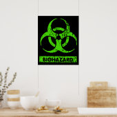 Limoen Neon Green Bio-Hazard Chemicals Graphic Poster (Keuken)
