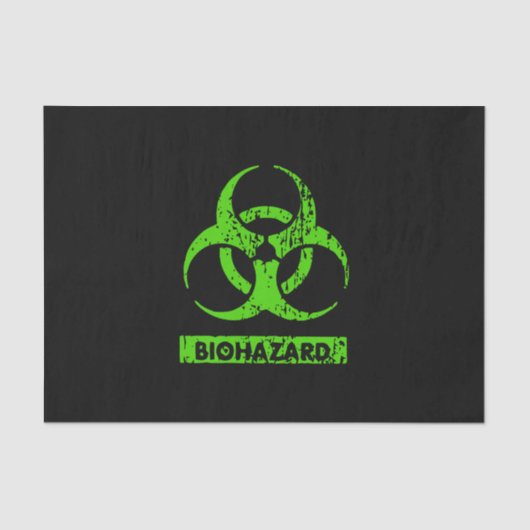 Limoen Neon Green Bio-Hazard Chemicals Graphic Tissuepapier (Voorkant)