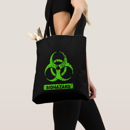 Limoen Neon Green Bio-Hazard Chemicals Graphic Tote Bag (Dichtbij)