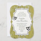  Limoen Old Wood Love Bird Weduwuitnodiging Kaart (Voorkant)