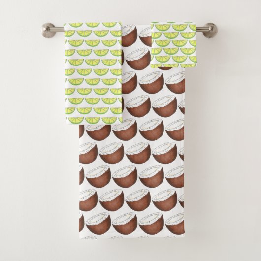 Limoen op het Coconut Tropical Island Fruit Green Bad Handdoek (Insitu)