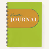 Limoen Oranje Blauwgroen Naam Journal Notitieboek (Voorkant)