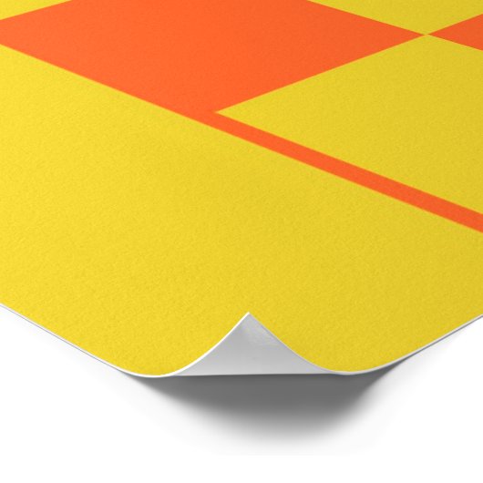 Limoen Oranje ongedateerde geruite septemberkalend Poster (Hoek)