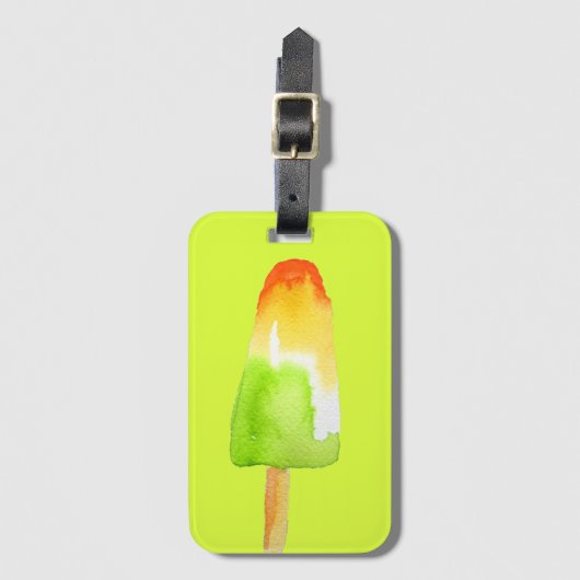 Limoen oranje popsikel zomerijsblokkunst bagagelabel (Voorkant (verticaal))