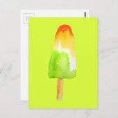 Limoen oranje popsikel zomerijsblokkunst briefkaart (Voorkant / Achterkant)