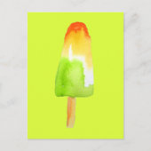 Limoen oranje popsikel zomerijsblokkunst briefkaart (Voorkant)