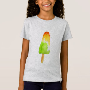 Limoen oranje popsikel zomerijsblokkunst t-shirt
