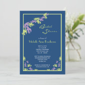 Limoen Paars blauw Fleur de Lis Modern Vrijgezelle Kaart (Staand voorkant)