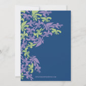 Limoen Paars blauw Fleur de Lis Modern Vrijgezelle Kaart (Achterkant)