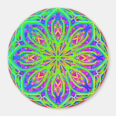 Limoen Paarse kleurrijke Mandala Style Boho Magnet (Voorkant)