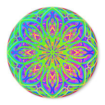 Limoen Paarse kleurrijke Mandala Style Boho Magnet