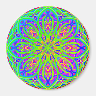 Limoen Paarse kleurrijke Mandala Style Boho Magnet