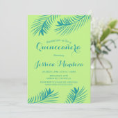 Limoen Palm Leaf Quinceañera Sweet 16 Uitnodiging (Staand voorkant)