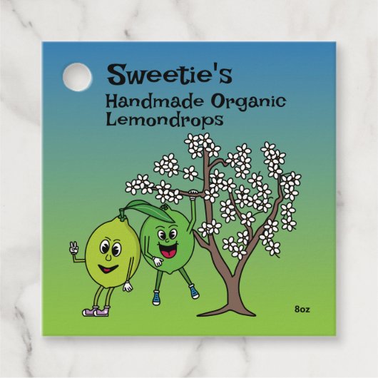 Limoen Pals Grappige Cartoon Marmalade Snoep en me Bedankjes Labels (Voorkant)