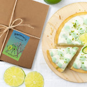 Limoen Pals Grappige Cartoon taart, wrongel en mee Voedselcontainer Etiket