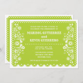 Limoen Papel Picado Cinco de Mayo Engagement Party Kaart (Voorkant / Achterkant)