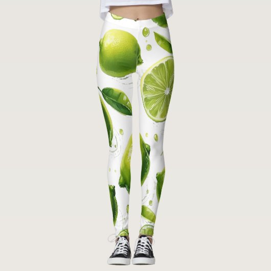Limoen-patroon Leggings (Voorkant)