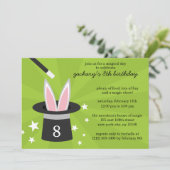 Limoen Peek-a-Boo Rabbit Custom Magic Birthday Par Kaart (Staand voorkant)