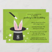 Limoen Peek-a-Boo Rabbit Custom Magic Birthday Par Kaart (Voorkant / Achterkant)